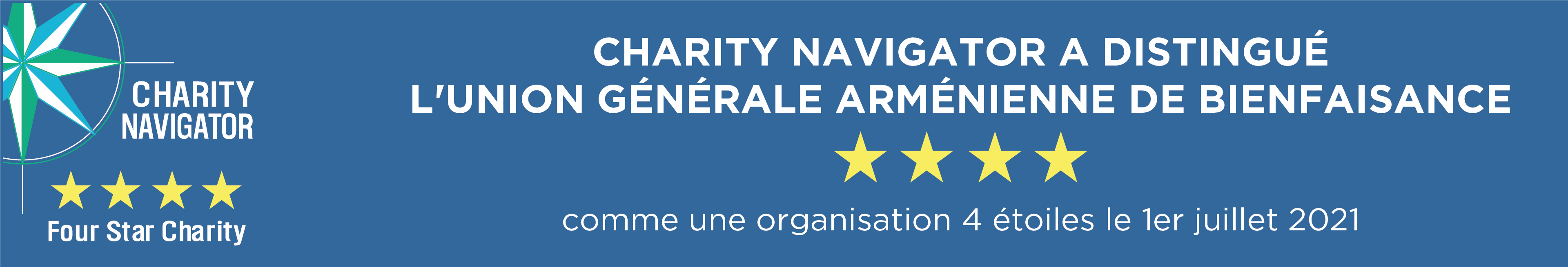 Charity Navigator a distingué l'Union Générale Arménienne de Bienfaisance